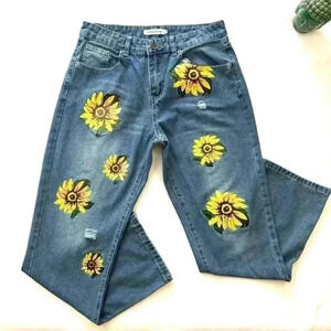 Mislook HighRise “Daisy” Med Wash Faded Whiskered Mom Ankle Jeans Size S